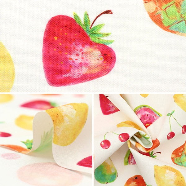 【数量5から】 生地 『USAコットン ジューシー・フルーツ DCX9747-WHIT-D』