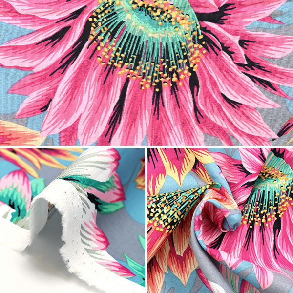 【数量5から】 生地 『USAコットン Kaffe Fassett カクタス・フラワー PJ096-TAWNY』