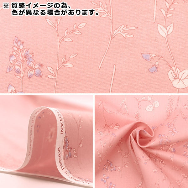 【数量5から】 生地 『60ローン 線描き植物柄 イエロー SC10429L-B』