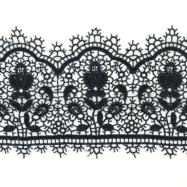 【数量5から】 レースリボンテープ 『レース 黒 約8.5cm幅 ISY-6-21-172』