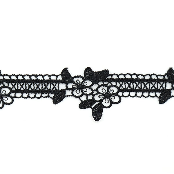 【数量5から】 レースリボンテープ 『レース 黒 約2.5cm幅 ISY-6-21-194』
