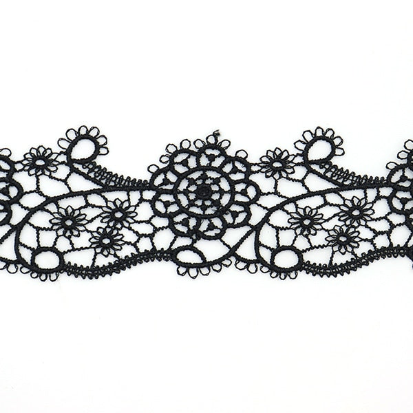 【数量5から】 レースリボンテープ 『レース 黒 約3.5cm幅 ISY-6-21-196』