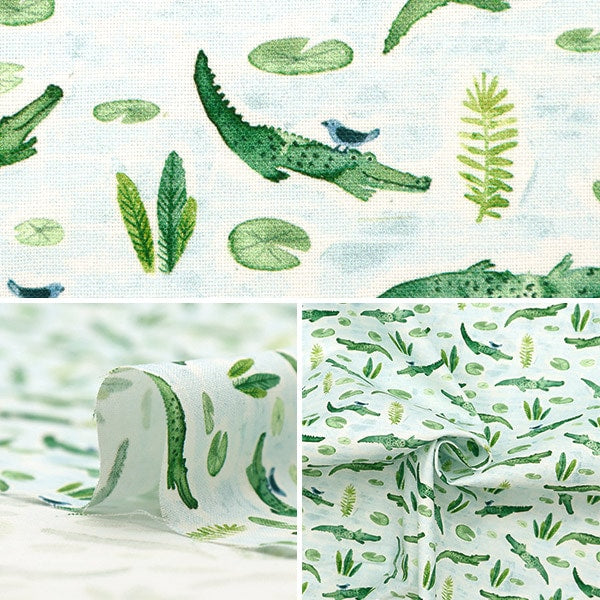 【数量5から】 生地 『USAコットン クロコダイル・ハント DCJ2151-MULTI』