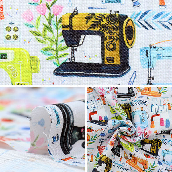 【数量5から】 生地 『USAコットン ソーイング・マシーンズ DMB2029-MULTI』
