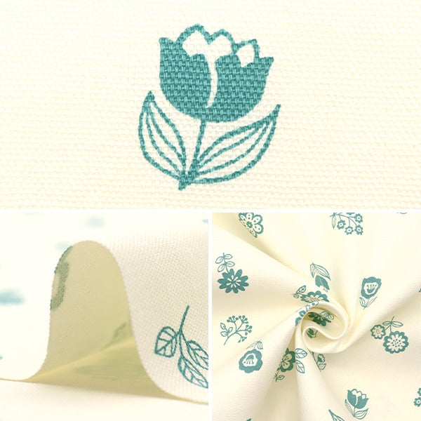 【数量5から】 生地 『オックス フラワー柄 オフシロ 38102-2A』