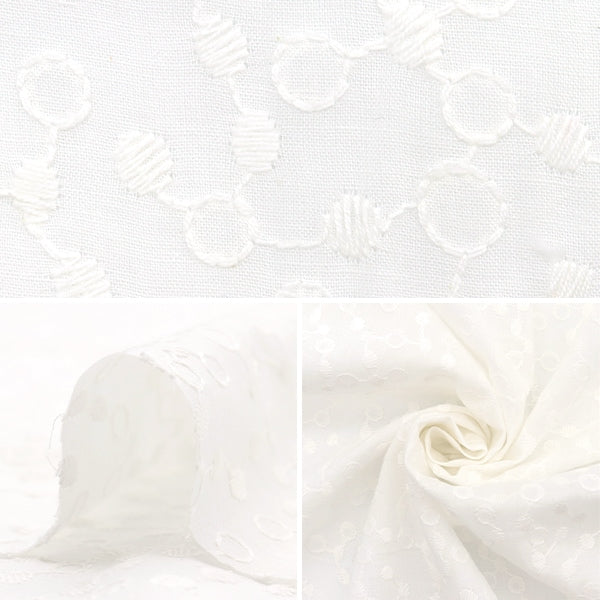 【数量5から】 生地 『コットンレース 木の実いっぱい ホワイト LACE22-NU-WH』