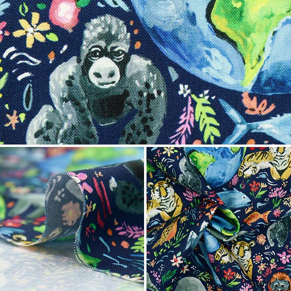 【数量5から】 生地 『USAコットン セーブザプラネット DJL2113-MULTI』