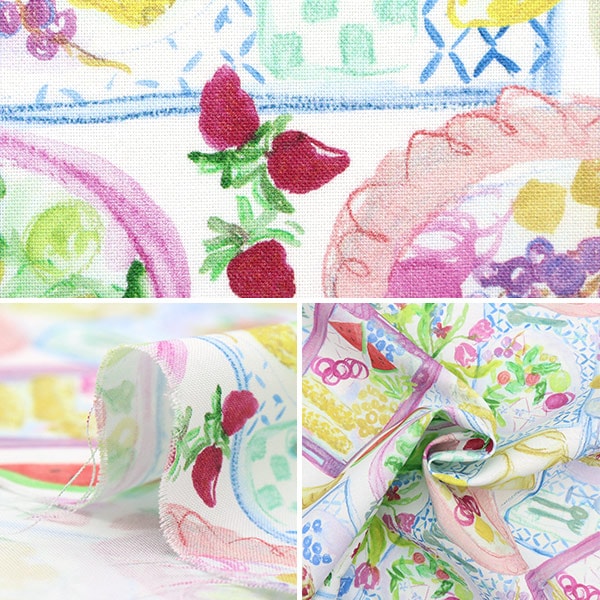 【数量5から】 生地 『USAコットン カントリーピクニック DCWR2132-WHIT』