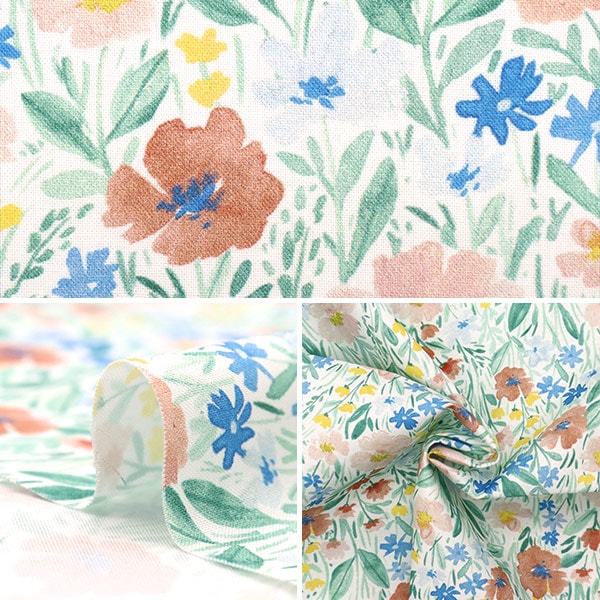 【数量5から】 生地 『USAコットン dearSTELLA WILD FLOWERS DCJ2083-WHITE』