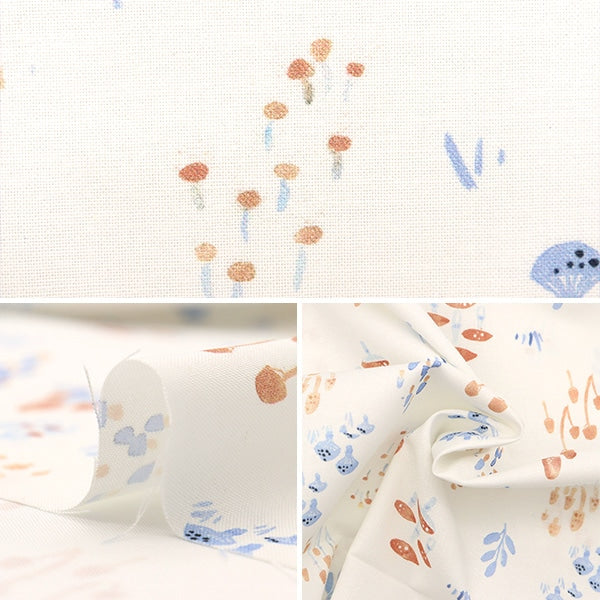【数量5から】 生地 『USAコットン dearSTELLA MUSHROOM DCJ2089-WHITE』