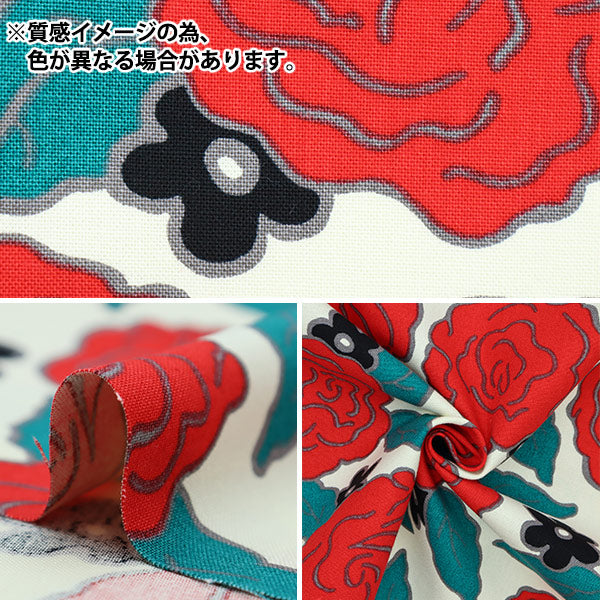 【数量5から】 生地 『う早この布 10番キャンバス アフリカのバラ ホワイト UP5822-B』 COTTON KOBAYASHI コットンこばやし 小林繊維