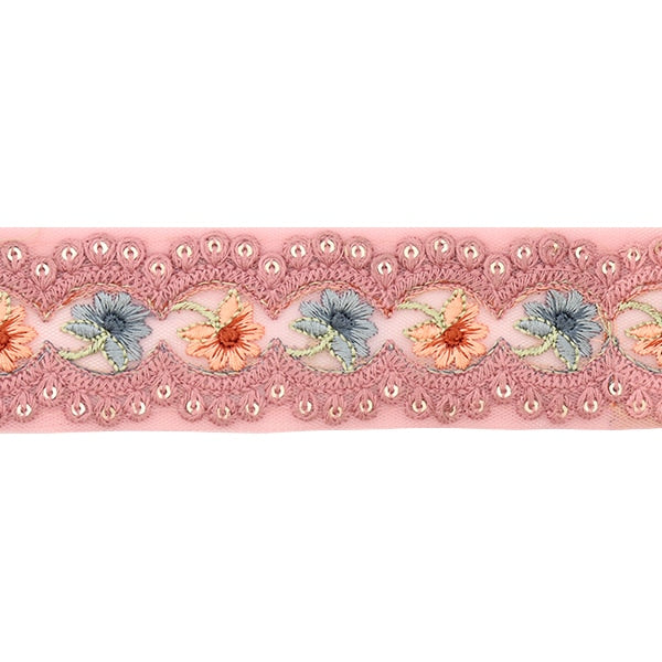 【数量5から】 手芸ブレード 『2022 インド刺繍ブレード ピンク 43536C』