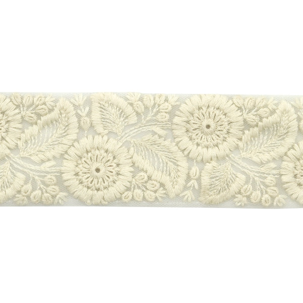 【数量5から】 手芸ブレード 『2022 インド刺繍ブレード ホワイト 43883B』