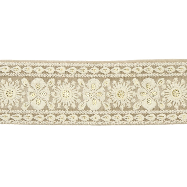 【数量5から】 手芸ブレード 『2022 インド刺繍ブレード ブラウン 43658B』