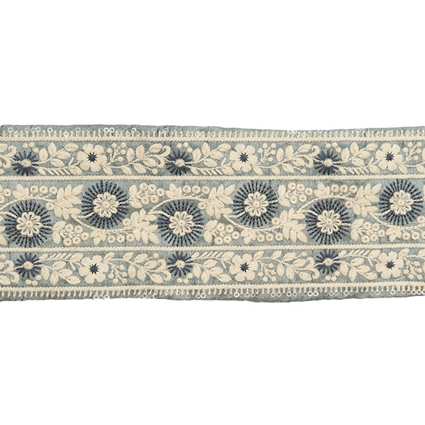 【数量5から】 手芸ブレード 『2022 インド刺繍ブレード ブルーグレー 43733A』