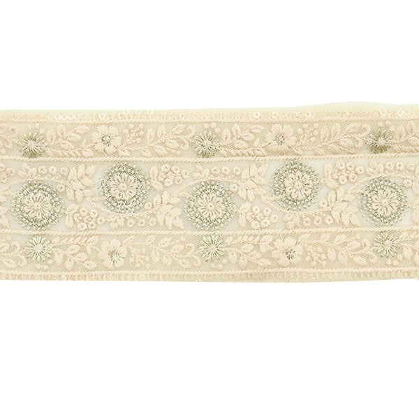 【数量5から】 手芸ブレード 『2022 インド刺繍ブレード エクルベージュ 43733C』