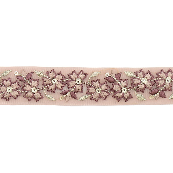 【数量5から】 手芸ブレード 『2022 インド刺繍ブレード ピンク 43421D』