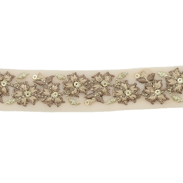 【数量5から】 手芸ブレード 『2022 インド刺繍ブレード ベージュ 43421E』