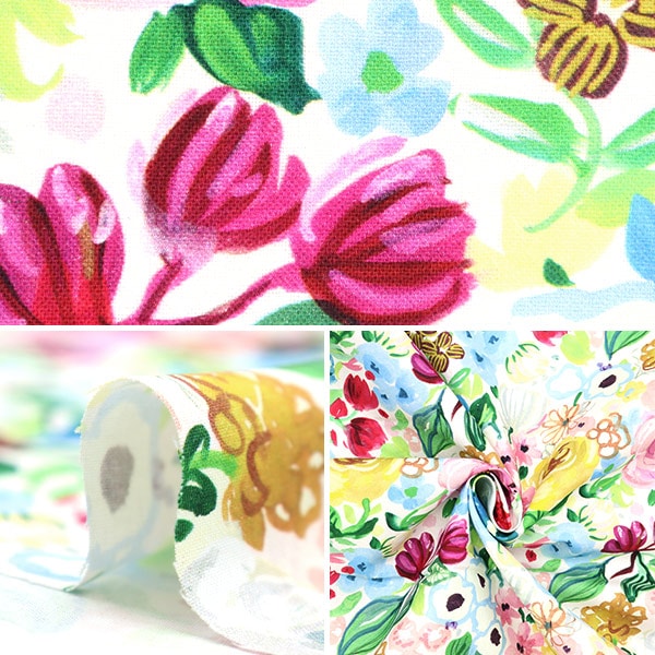 【数量5から】 生地 『USAコットン サマー・ガーデン DJL2245-MULTI』