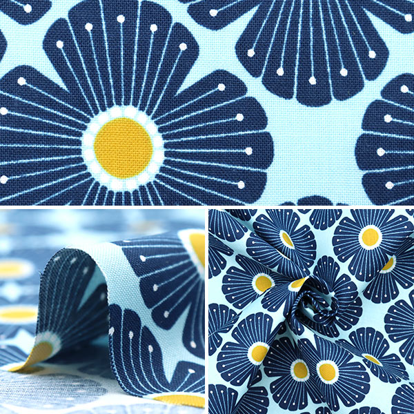 【数量5から】 生地 『USAコットン ブロッサム ブルー LV402-LB2』