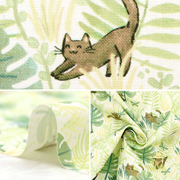 【数量5から】 生地 『USAコットン キティ・サファリ DCJ2145-WHITE』