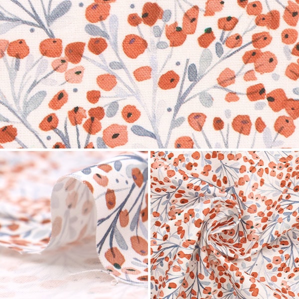 【数量5から】 生地 『USAコットン ホリデー・ベリーズ DCJ2207-WHITE』