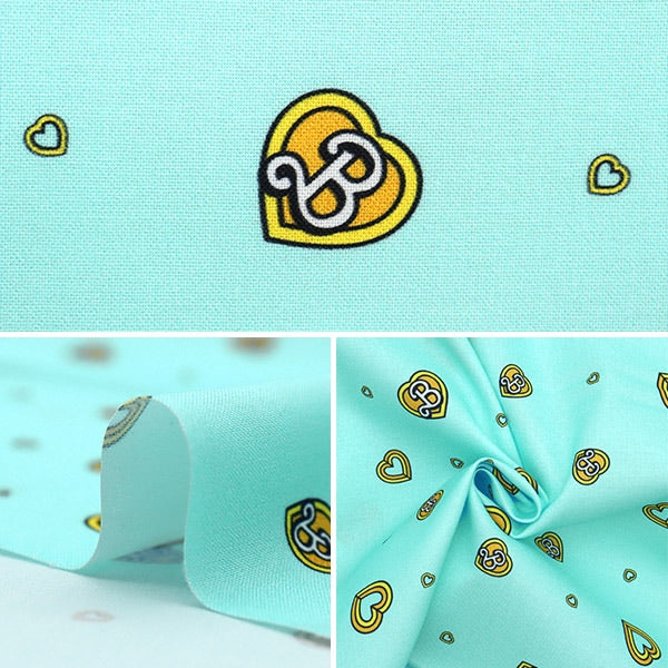 【数量5から】 生地 『USAコットン Barbie Hearts ブルー C11723-BLUE』