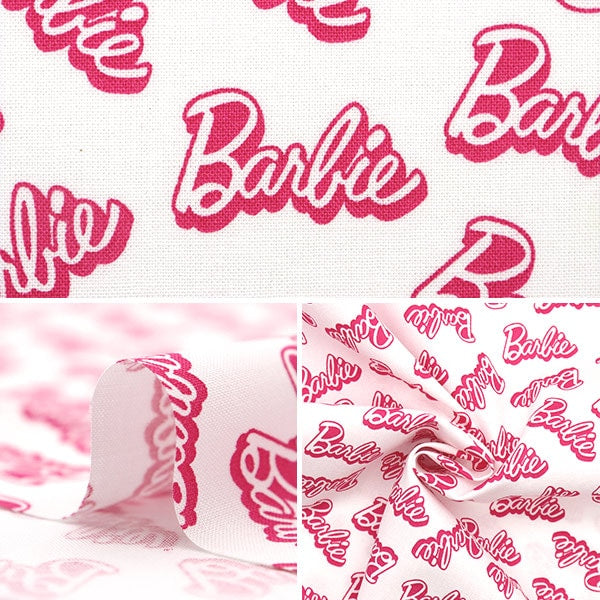 【数量5から】 生地 『USAコットン Barbie Words ホワイト C9733-WHITE』
