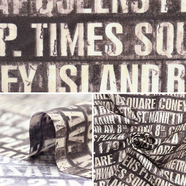 【数量5から】 生地 『USAコットン Subway Signs チャコール PWTH173CHARCO』