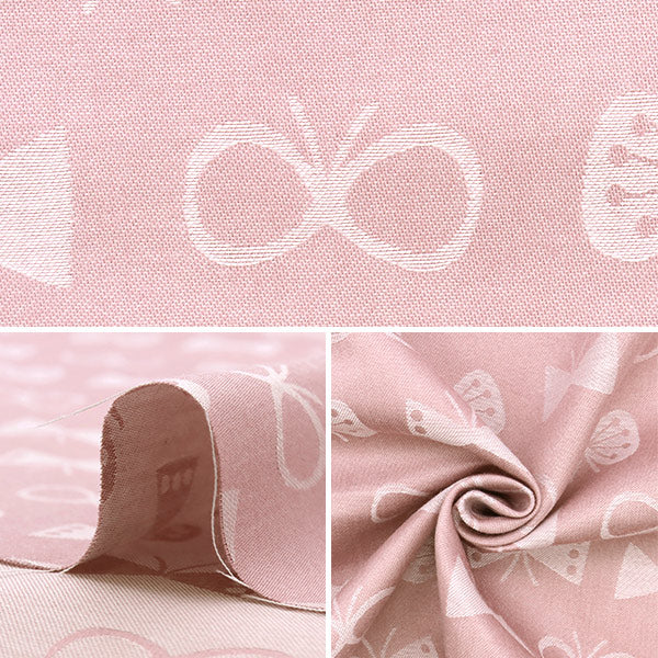 【数量5から】 生地 『T/Cジャガード ちょうちょ柄 ピンク AD52411-1A』