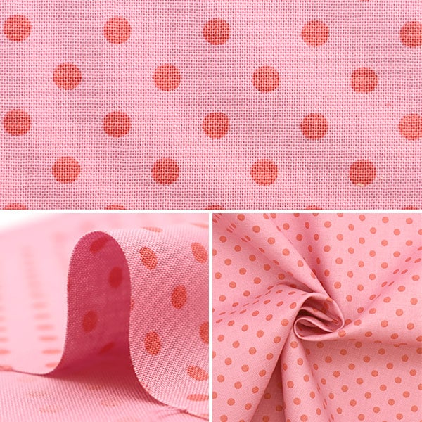 【数量5から】 生地 『シーチング マルチドット ピンク×ダークピンク 88198-1-11』