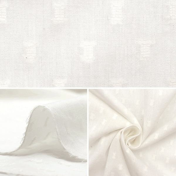 【数量5から】 生地 『スノーカットボイル ドット小 オフホワイト IA-CUTVL-SOW』