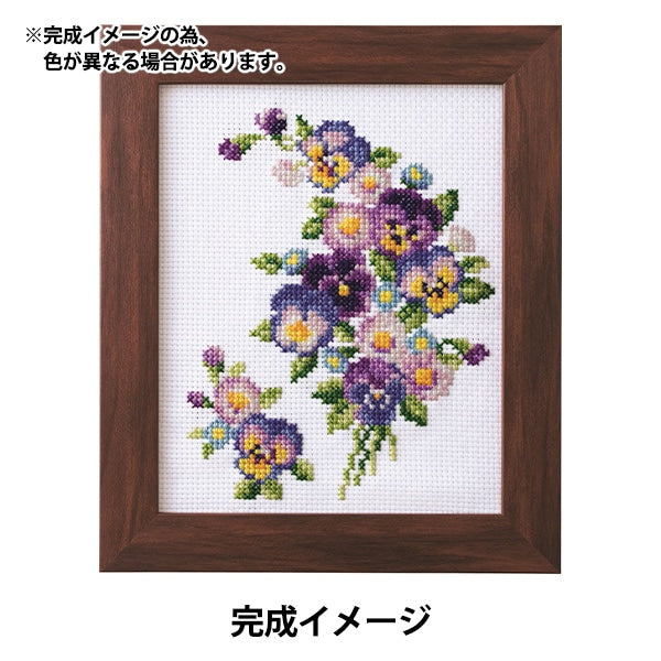 Комплект для вышивки "Цветовое расположение цветов февраль Пансии и Daisy 522202" Лекен Lecien Cosmo Cosmo