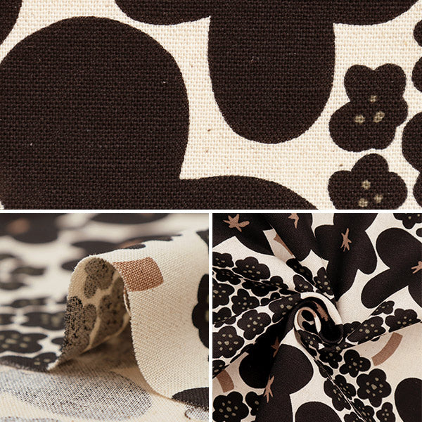 【数量5から】 生地 『綿麻キャンバス ブーケ UP5734-B』