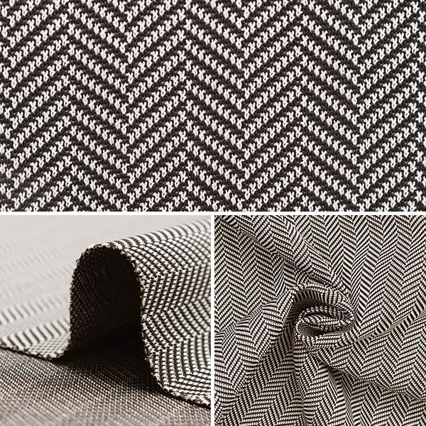 【数量5から】 生地 『ニット ヘリンボーン 黒 BK44190-BK』