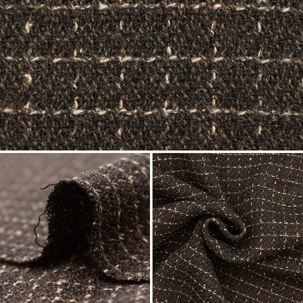 【数量5から】 生地 『コットンウールブレンド チェック 茶 16709-22』