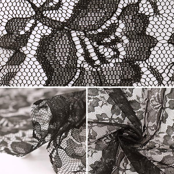 【数量5から】 生地 『ラッセルレース ブラック 12887-10』