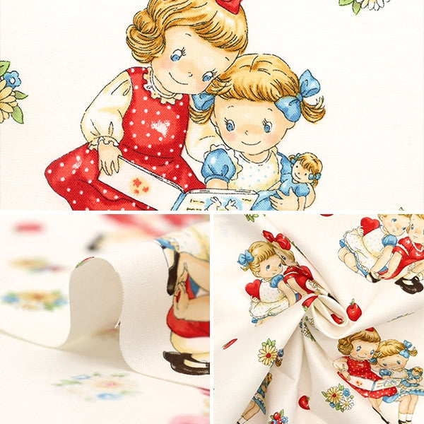 【数量5から】 生地 『スケア マーガレット&ソフィ ホワイト MS7010-13A』