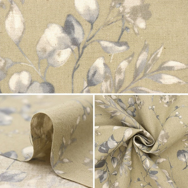 【数量5から】 生地 『綿麻シーチング 花柄 ベージュ 99203-1A』