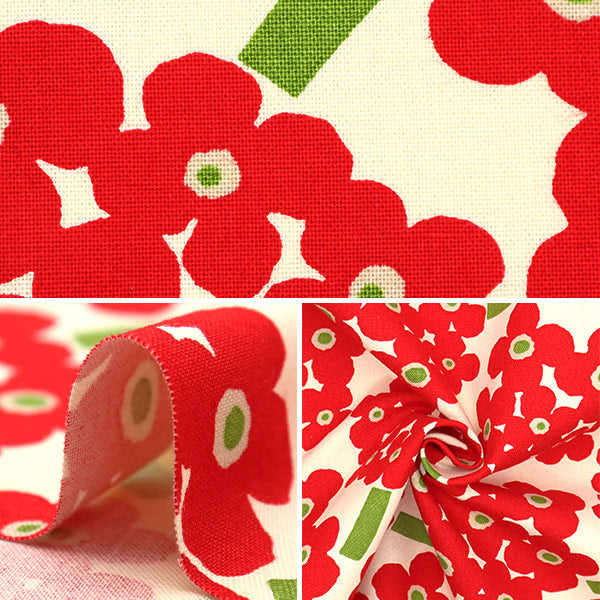 【数量5から】 生地 『う早この布 10番キャンバス レッド アナベル UP5868-A』 COTTON KOBAYASHI コットンこばやし 小林繊維