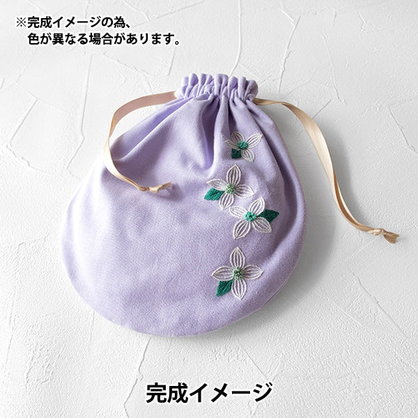 刺しゅうキット 『aodoa みち草刺繍6 ヤマボウシのまる巾着』