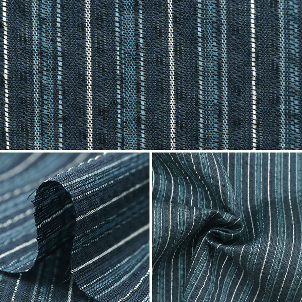 【数量5から】 生地 『しじら織り 青×紺 NOS-017-5』