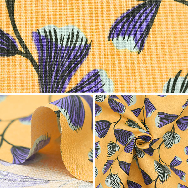 【数量5から】 生地 『綿麻キャンバス コティ ブルーベル イエロー FF10512-A』