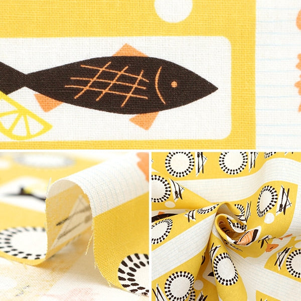 【数量5から】 生地 『綿麻キャンバス コティ カッタウス イエロー FF10515-A』