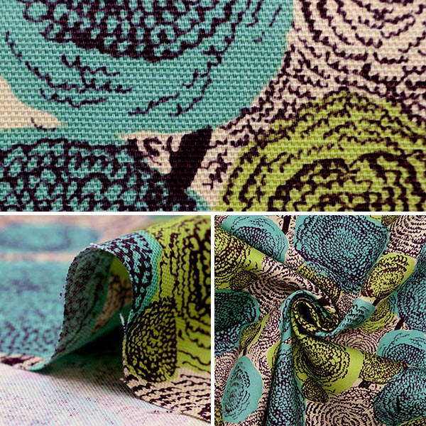 【数量5から】 生地 『kippis (キッピス) オックス ベルベットの花 グリーン KPO-70A』