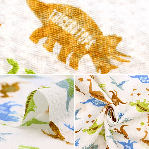 【数量5から】 生地 『リップル 恐竜 ホワイト 38115-6A』