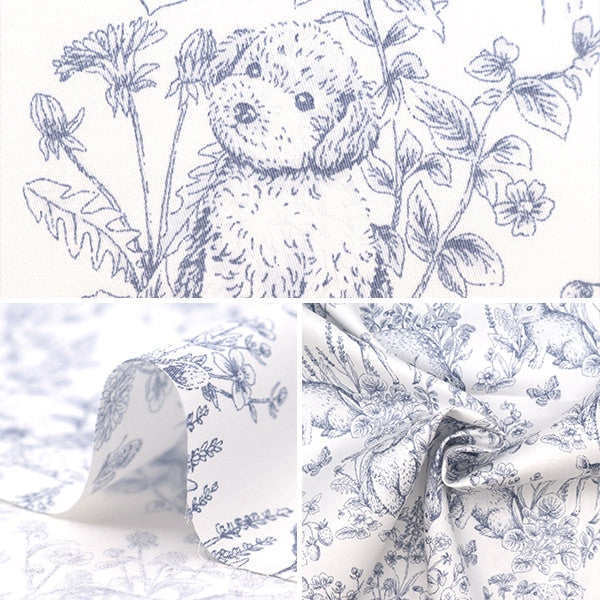 【数量5から】 生地 『コットンサテン ネロリローズ ガーデン ネイビー NRF-01NV』