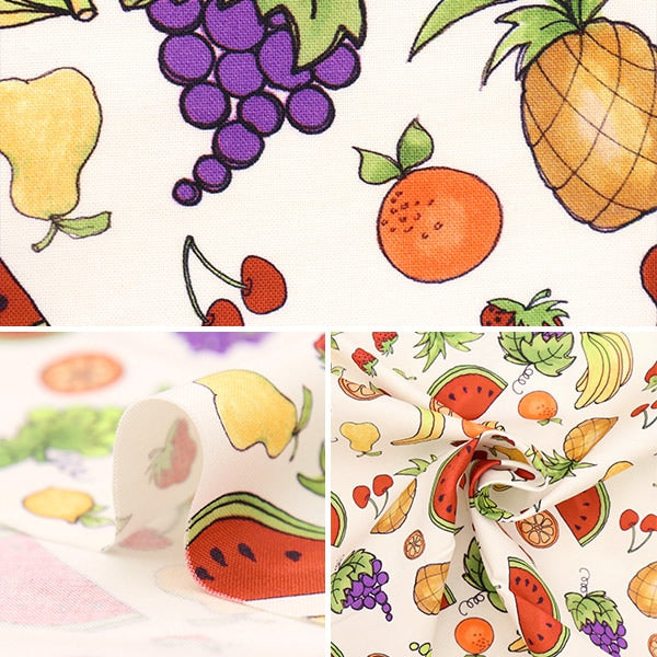 【数量5から】 生地 『USAコットン ロラライデザイン ファンフルーツー柄 692-543』