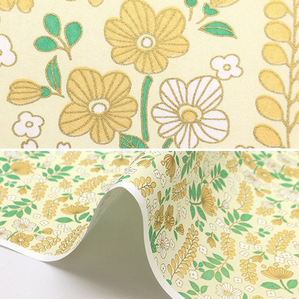 Washi "Machine Mikira Zen Paper 60 Flower Garden Yellow HOKUOU60"