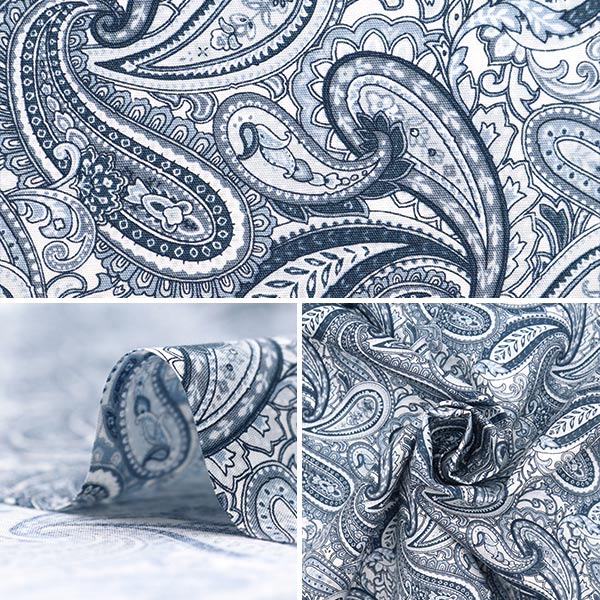 【数量5から】 生地 『ブロード ペイズリー グレー 4223-1-1』